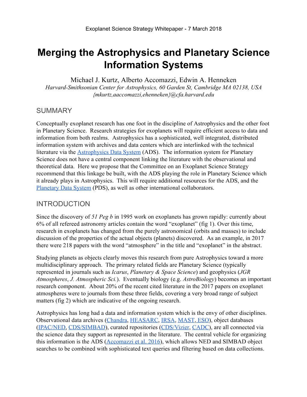 Merging the Astrophysics and Planetary Science Information Systems