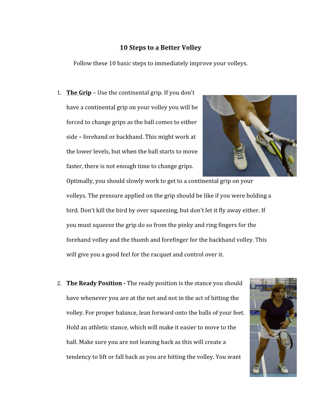 10 Steps to a Better Volley