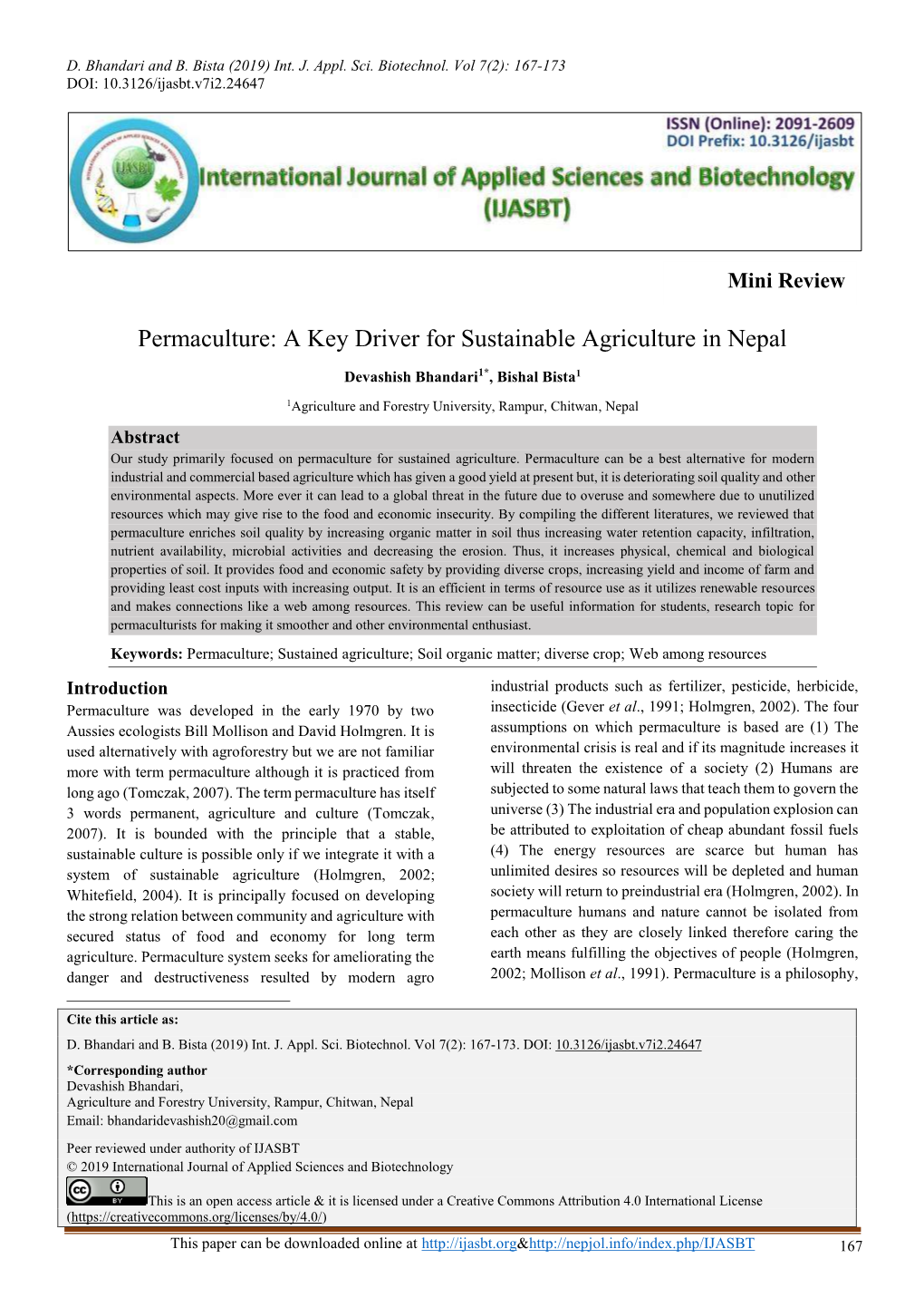 Permaculture: a Key Driver for Sustainable Agriculture in Nepal