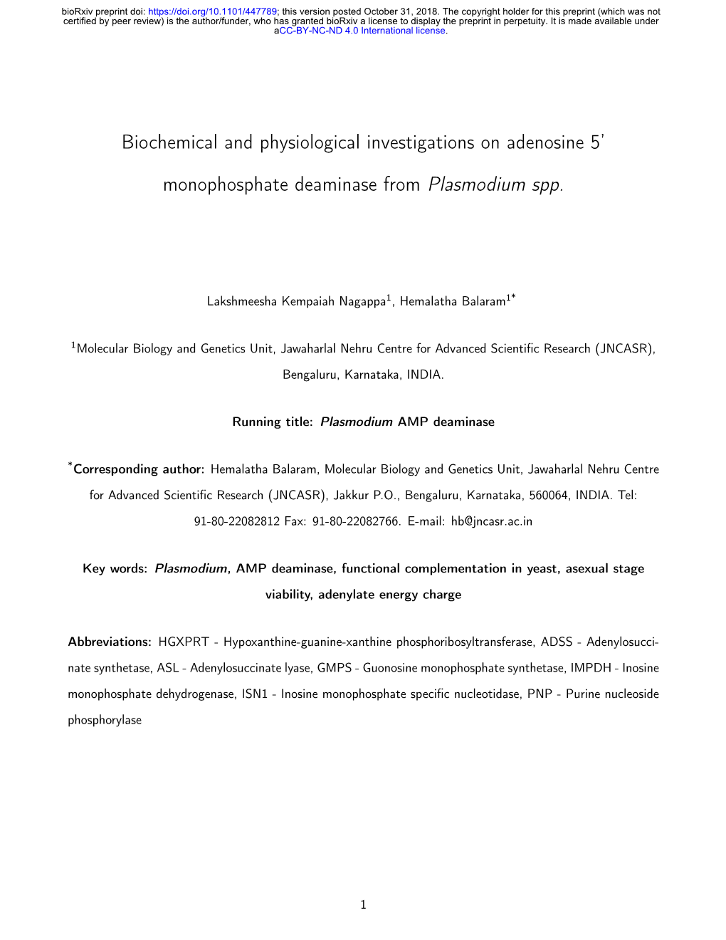 Biochemical and Physiological Investigations on Adenosine 5’