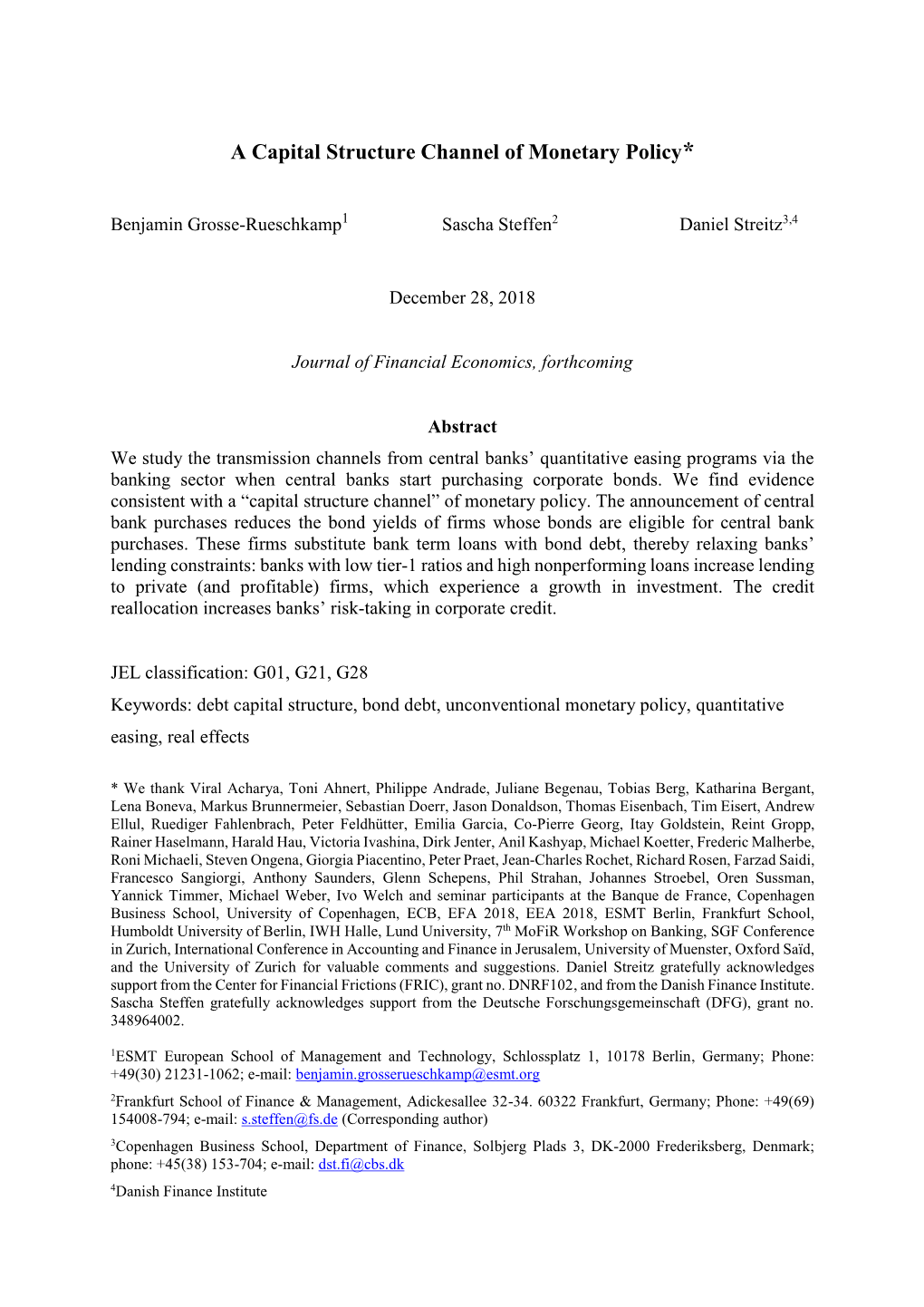 A Capital Structure Channel of Monetary Policy*