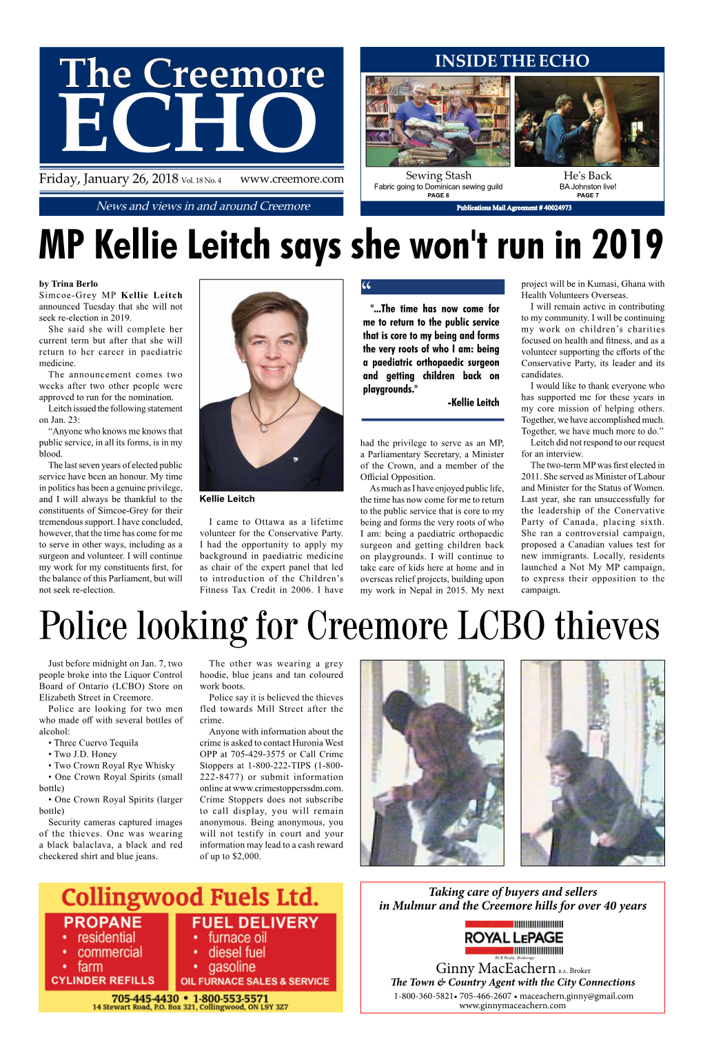 MP Kellie Leitch Says She Won't Run in 2019 the Creemore