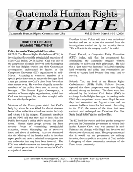 Guatemala Human Rights Commission/USA Vol 20 No 6/ March 16-31, 2008