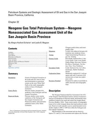 Neogene Nonassociated Gas Assessment Unit of the San Joaquin Basin Province 1