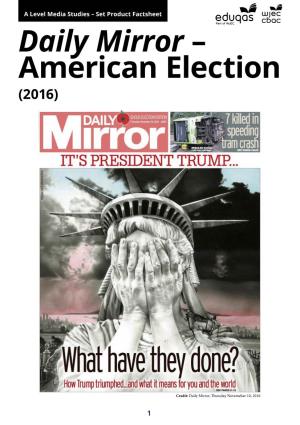 Daily Mirror – American Election (2016)