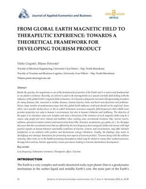 From Global Earth Magnetic Field to Therapeutic Experience: Towards a Theoretical Framework for Developing Tourism Product