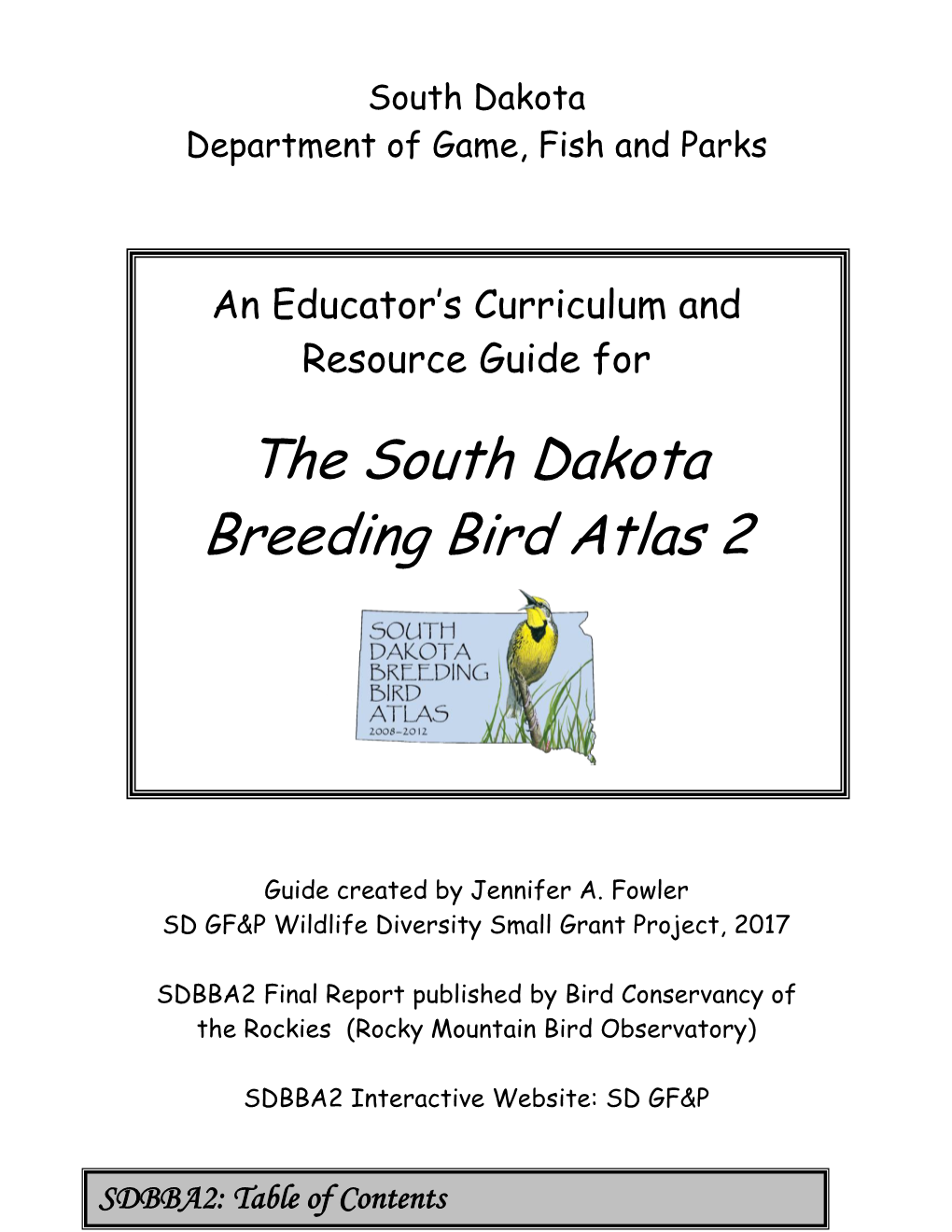 The South Dakota Breeding Bird Atlas 2