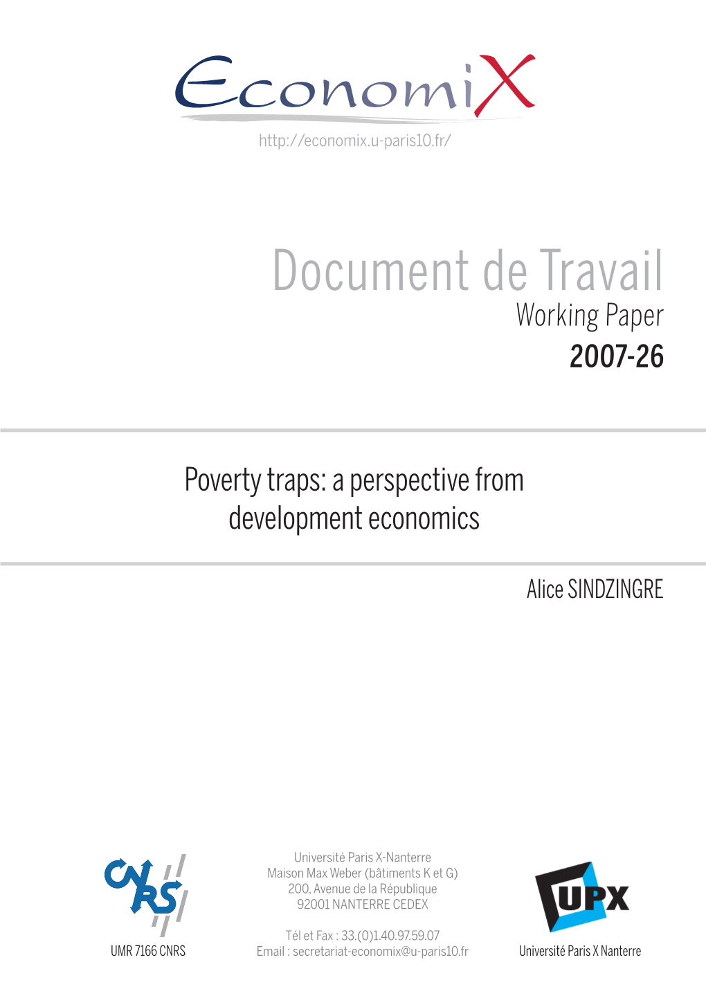 Poverty Traps: a Perspective from Development Economics