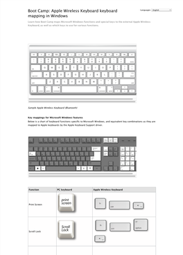 Boot Camp: Apple Wireless Keyboard Keyboard Mapping in Windows