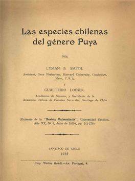 Las Especies Chilenas Del Género Paya