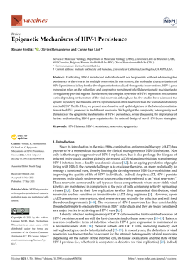 Epigenetic Mechanisms of HIV-1 Persistence