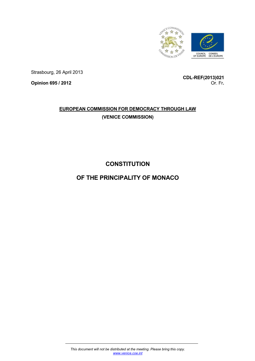 Constitution of the Principality of Monaco