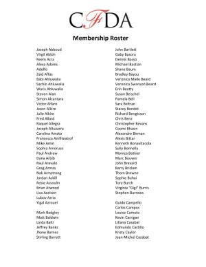 Current CFDA Membership Roster
