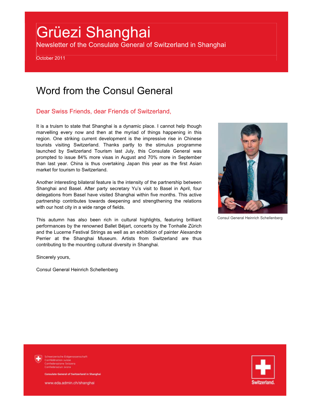 Grüezi Shanghai Newsletter of the Consulate General of Switzerland in Shanghai