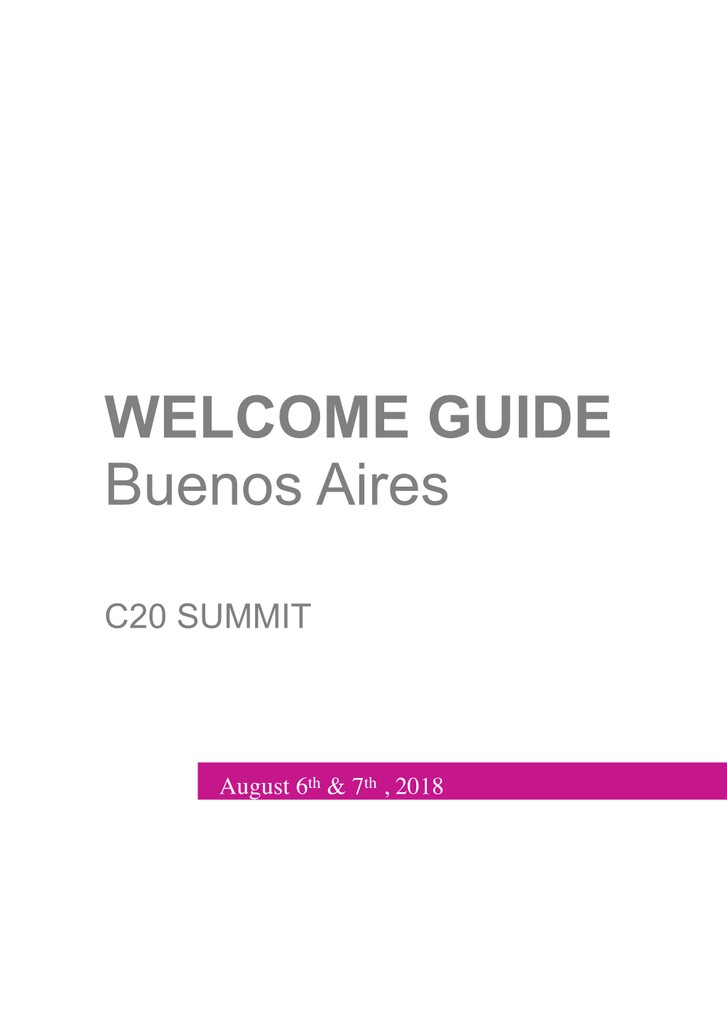 C20 Summit Welcome Guide