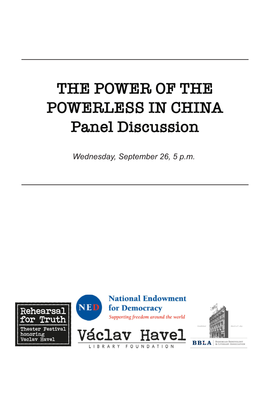 THE POWER of the POWERLESS in CHINA Panel Discussion