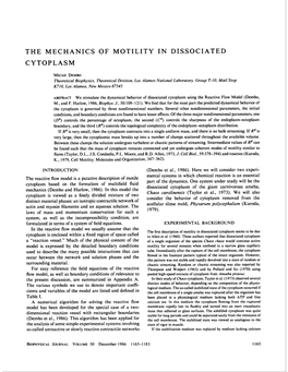 The Mechanics of Motility in Dissociated Cytoplasm