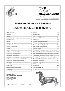 Standards of the Breeds Group 4 – Hounds