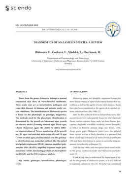 Diagnostics of Malassezia Species: a Review