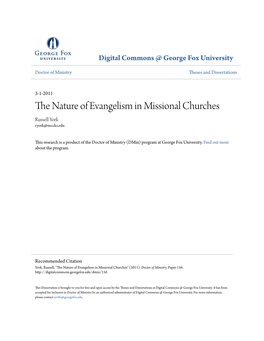 The Nature of Evangelism in Missional Churches