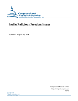 India: Religious Freedom Issues