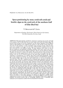 Space Partitioning by Stony Corals Soft Corals and Benthic Algae on the Coral Reefs of the Northern Gulf of Eilat (Red Sea)