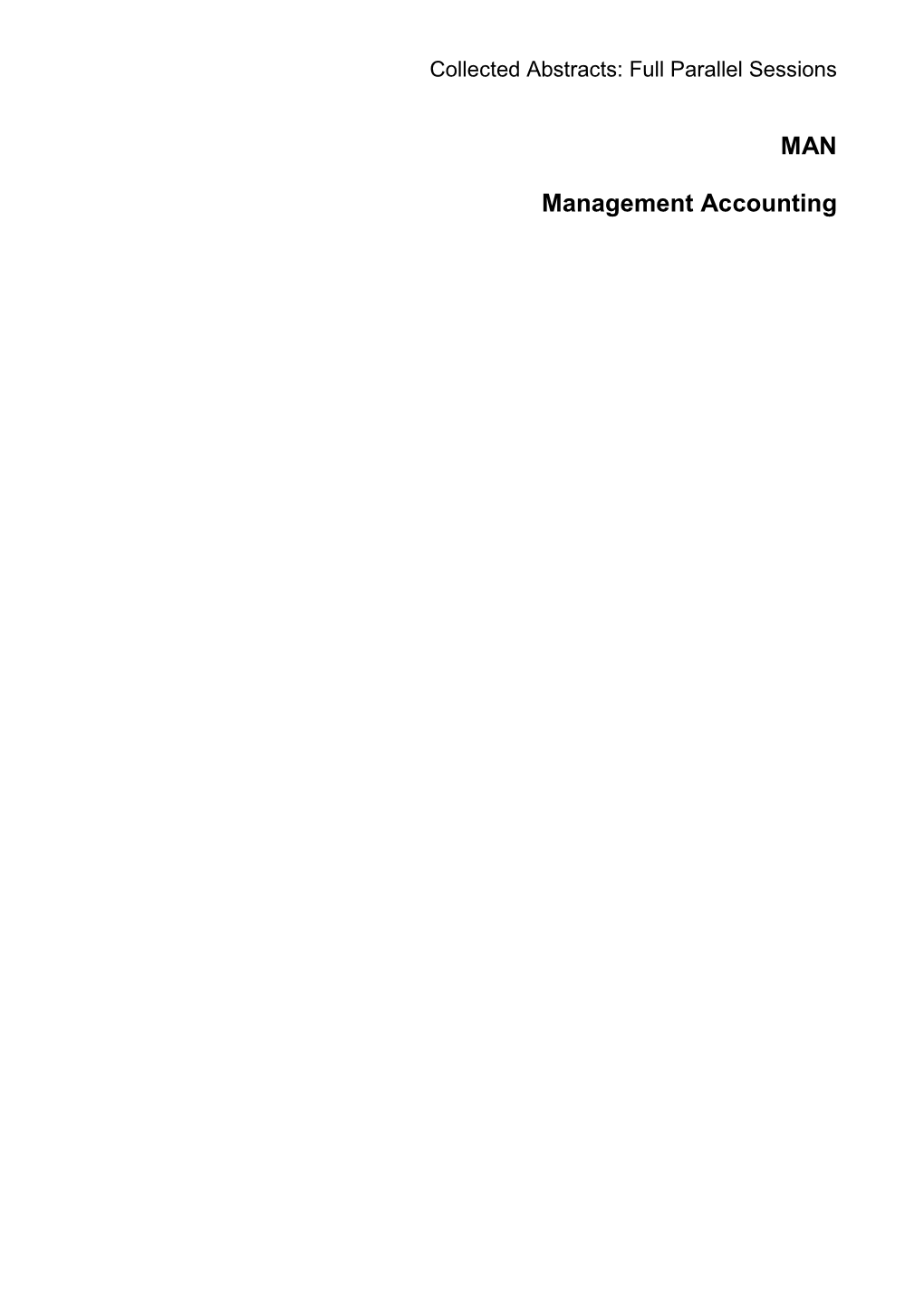 MAN Management Accounting