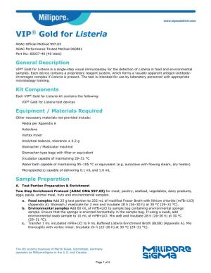 VIP® Gold for Listeria
