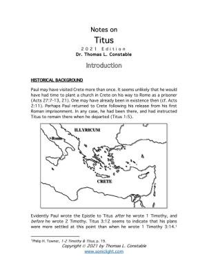 Notes on Titus 202 1 Edition Dr