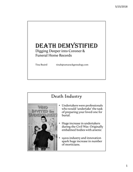 Death Demystified: Digging Deeper Into