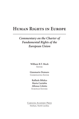Human Rights in Europe