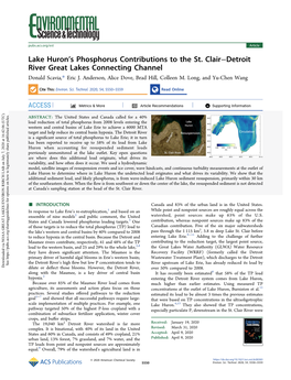 Lake Huron's Phosphorus Contributions to the St. Clair