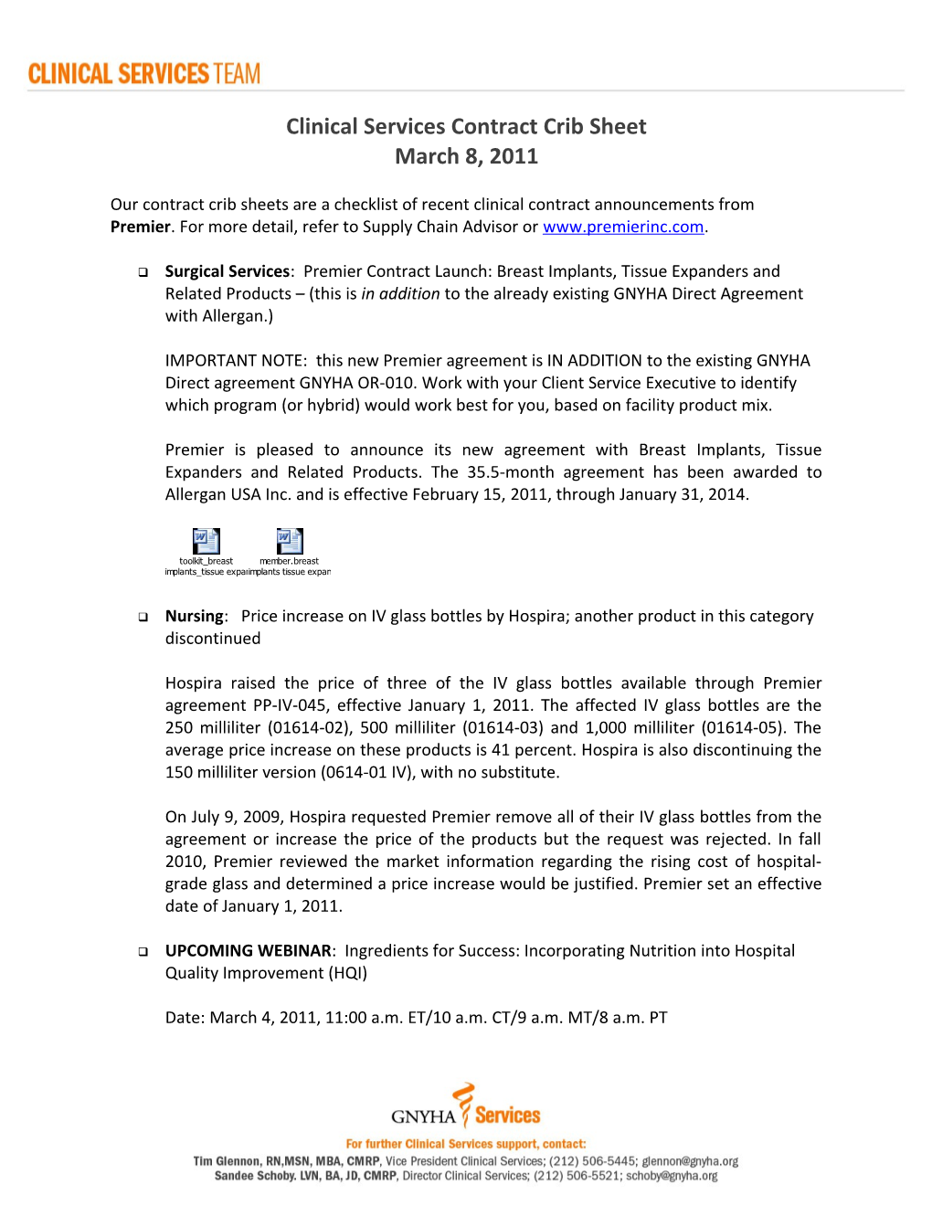 Clinical Services Contract Crib Sheet s1