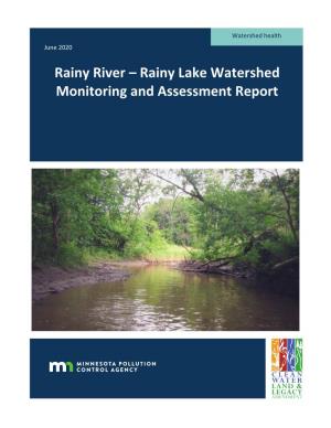 Rainy Lake Watershed Monitoring and Assessment Report