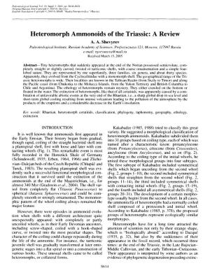 Heteromorph Ammonoids of the Triassic: a Review A