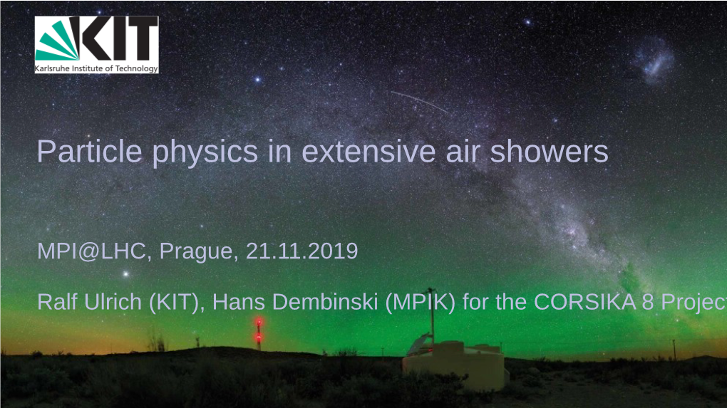 Particle Physics in Extensive Air Showers