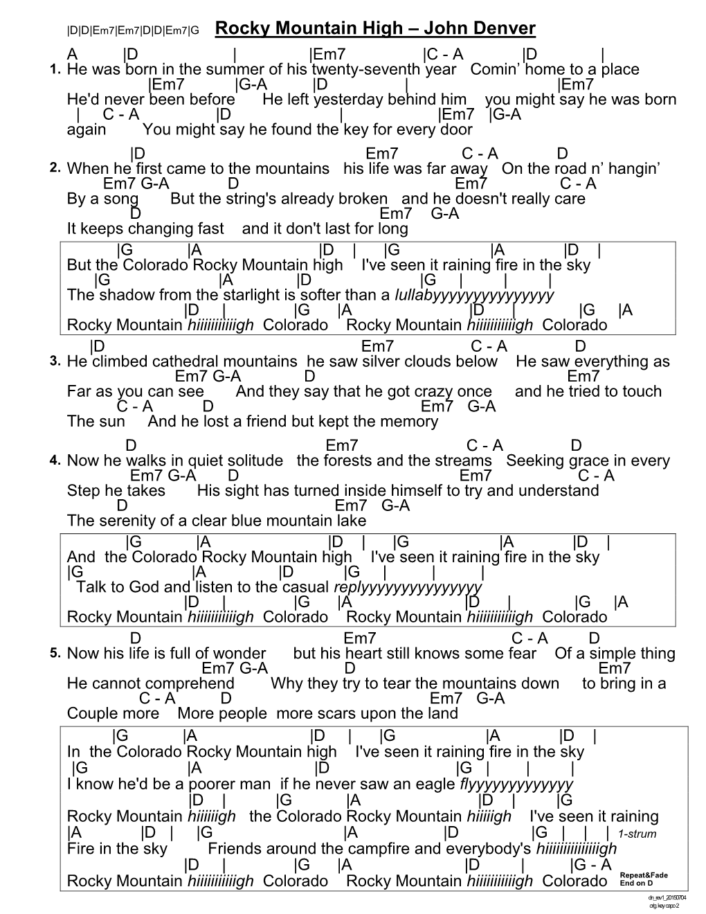 Rocky Mountain High – John Denver