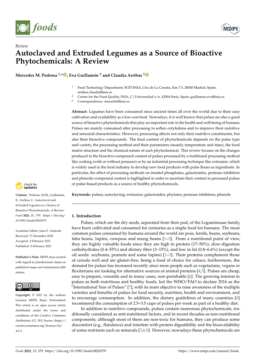 Autoclaved and Extruded Legumes As a Source of Bioactive Phytochemicals: a Review