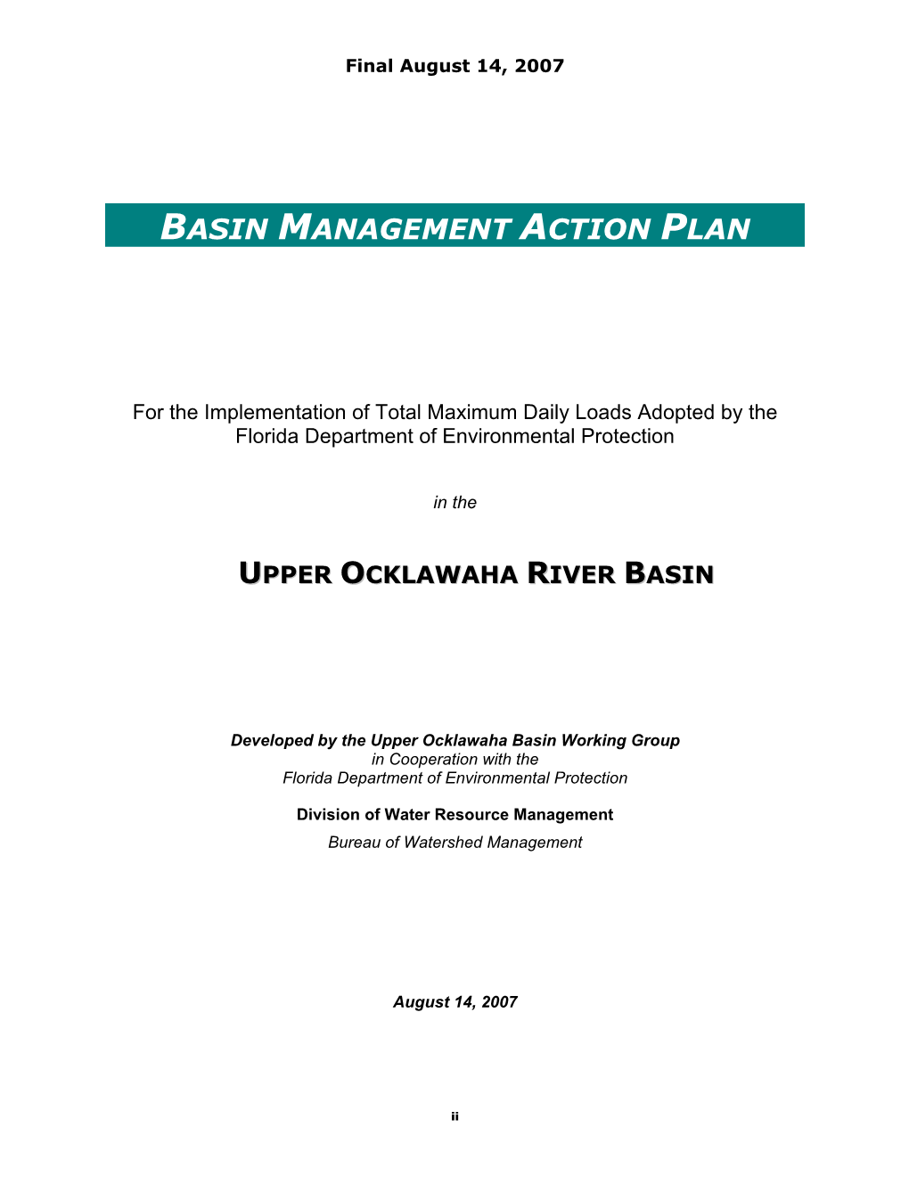 Basin Management Action Plan