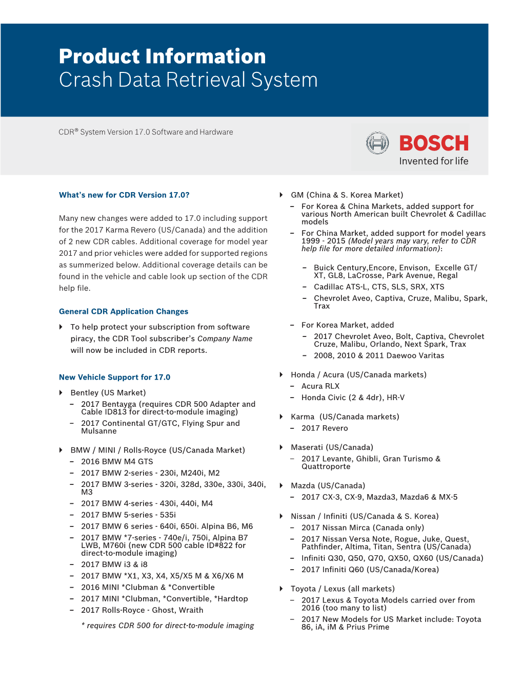 Product Information Crash Data Retrieval System