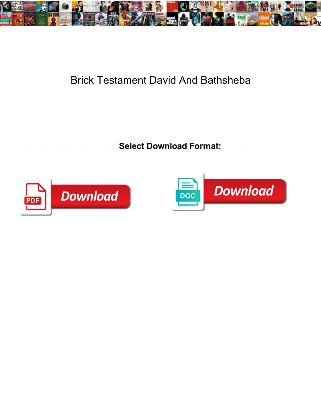 Brick Testament David and Bathsheba