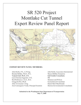 SR 520 Montlake Cut Tunnel Expert Review Panel Report