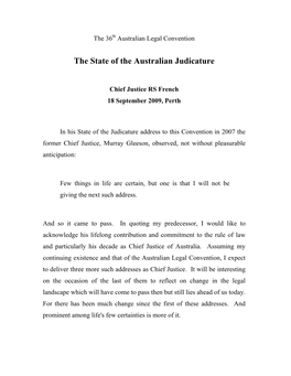 The State of the Australian Judicature