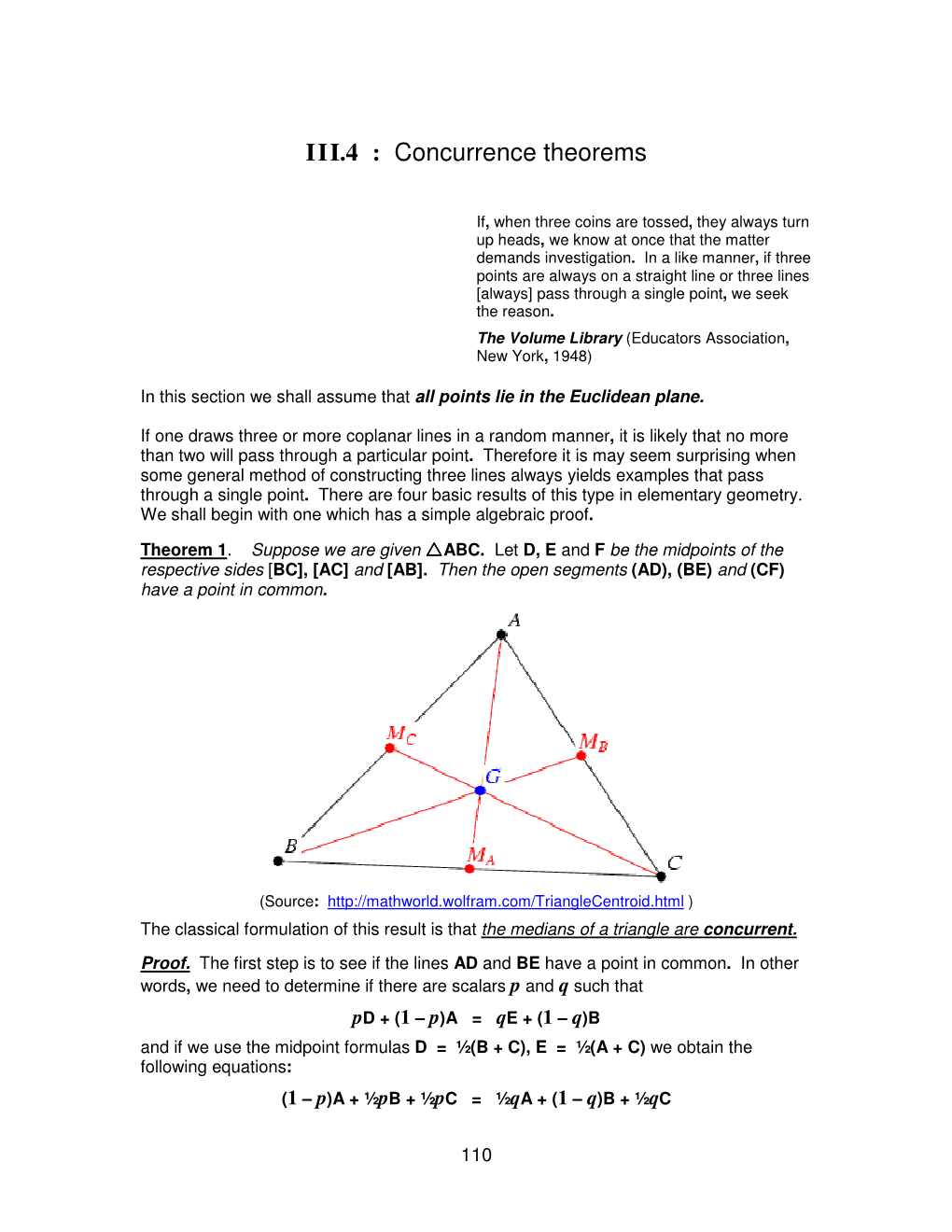 Concurrence Theorems