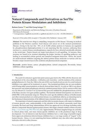 Natural Compounds and Derivatives As Ser/Thr Protein Kinase Modulators and Inhibitors
