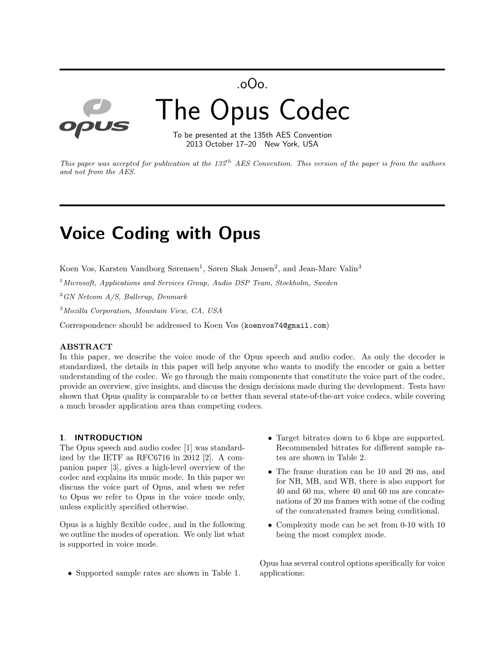 Voice Coding with Opus