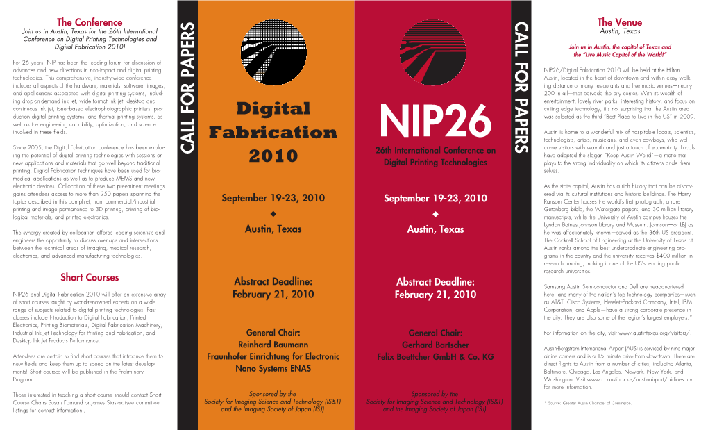 NIP25 and DF09 Call for Papers