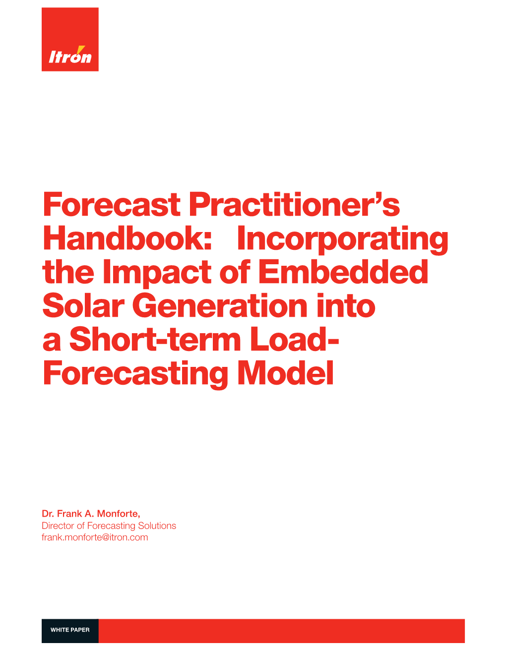 Forecasting Solar Generation | 101376WP-01