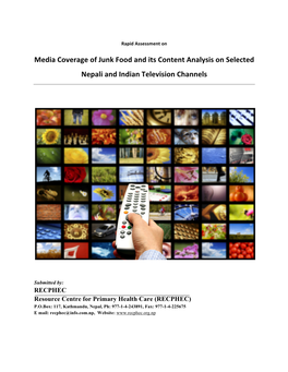 Media Coverage of Junk Food and Its Content Analysis on Selected Nepali and Indian Television Channels