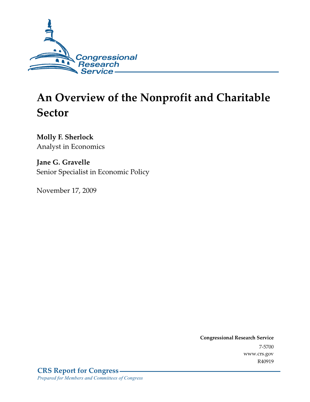 An Overview of the Nonprofit and Charitable Sector